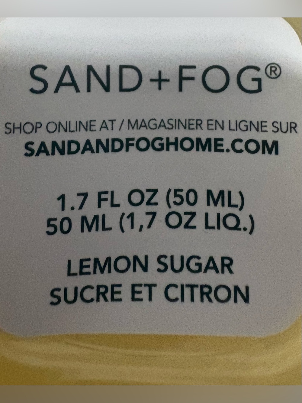 Sand + Fog Lemon Sugar Eau de Parfum Oil - 50 mls - Picture 2 of 2